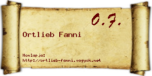 Ortlieb Fanni névjegykártya